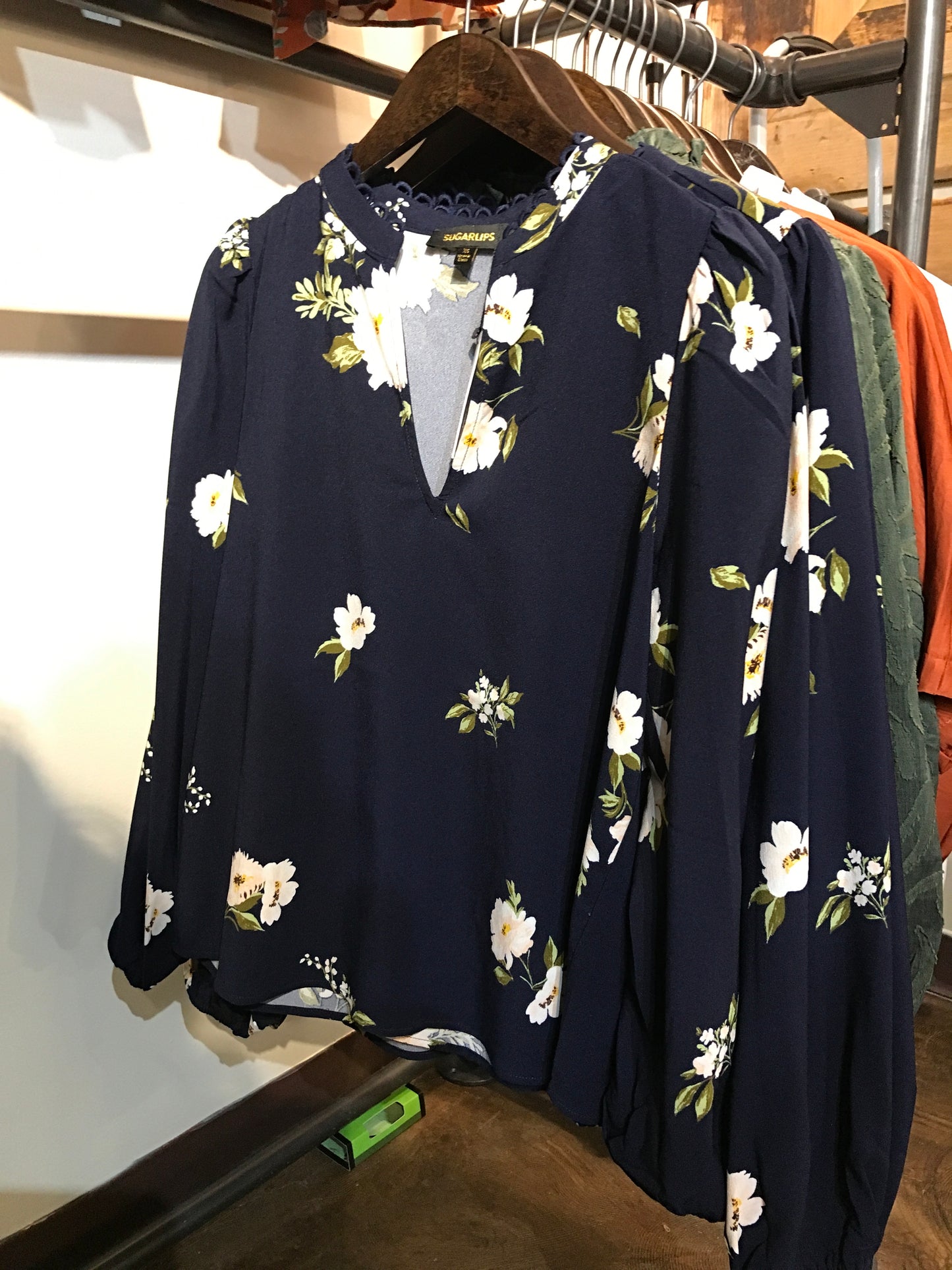 Ariene Floral split Neck Blouse