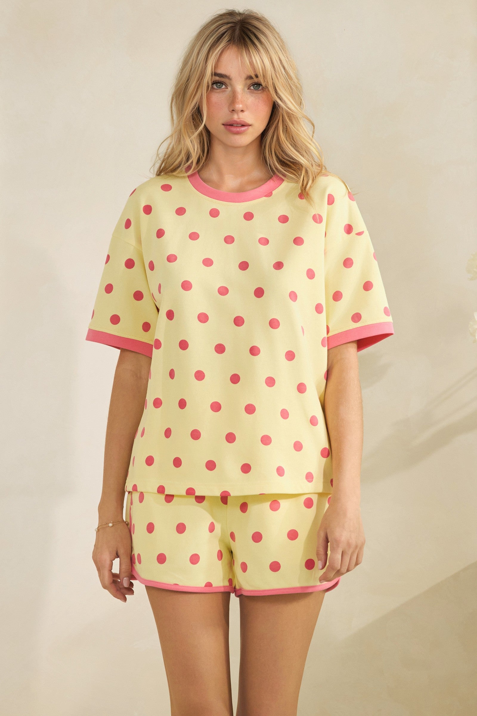 Classic Polka Dot Relaxed Lounge Top