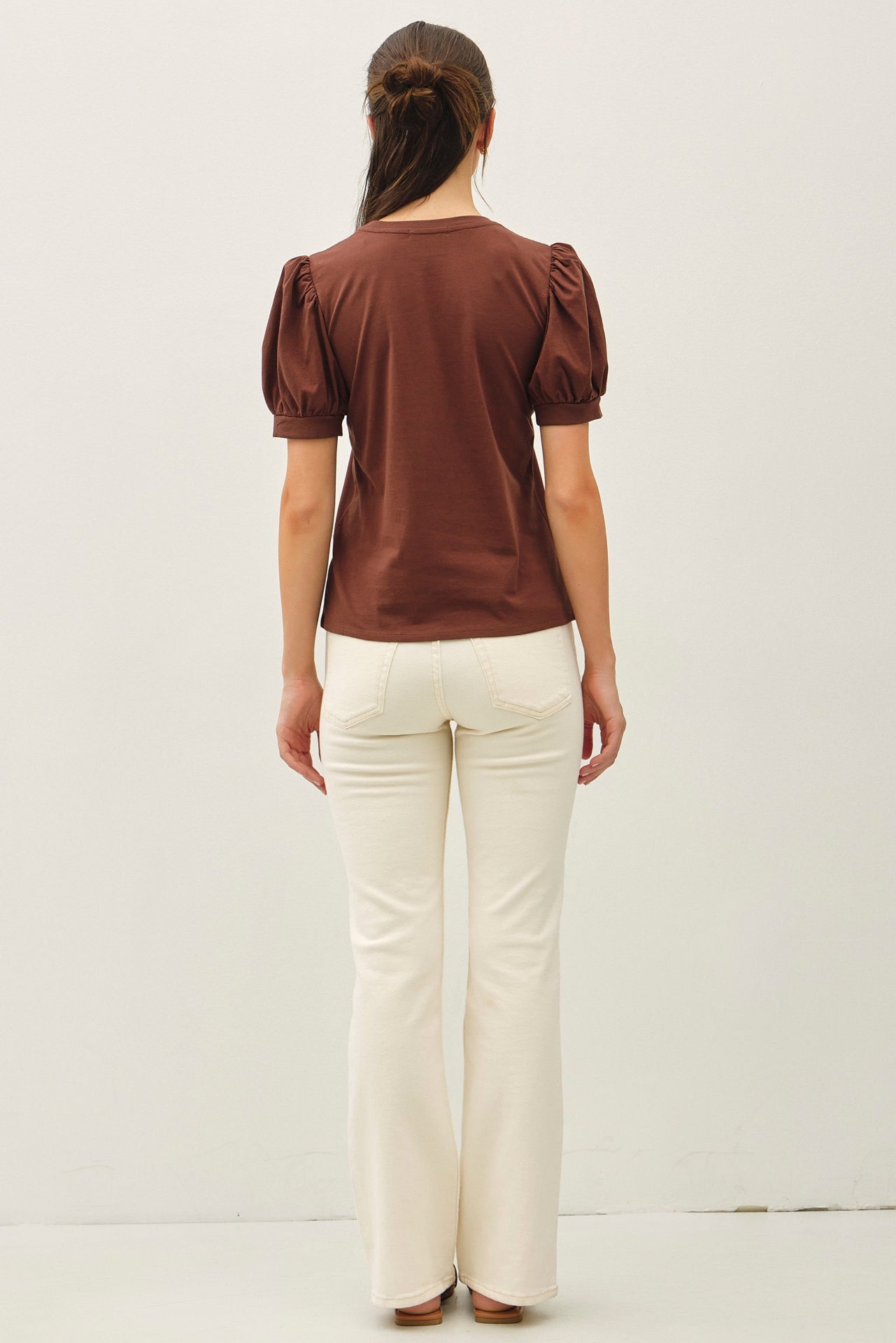 Cotton Jersey Puff Sleeve T-shirts