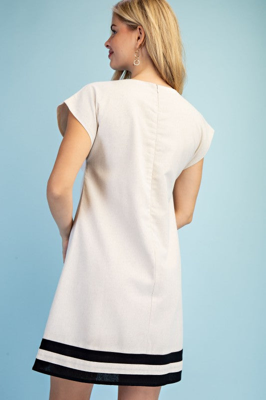 Linen Round Neck Dress