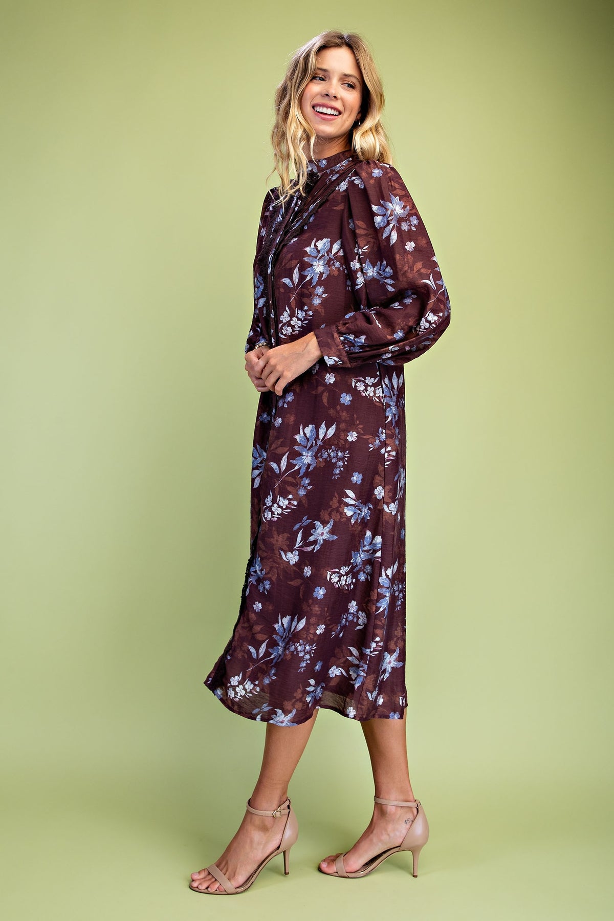 Floral Button Down Midi Dress