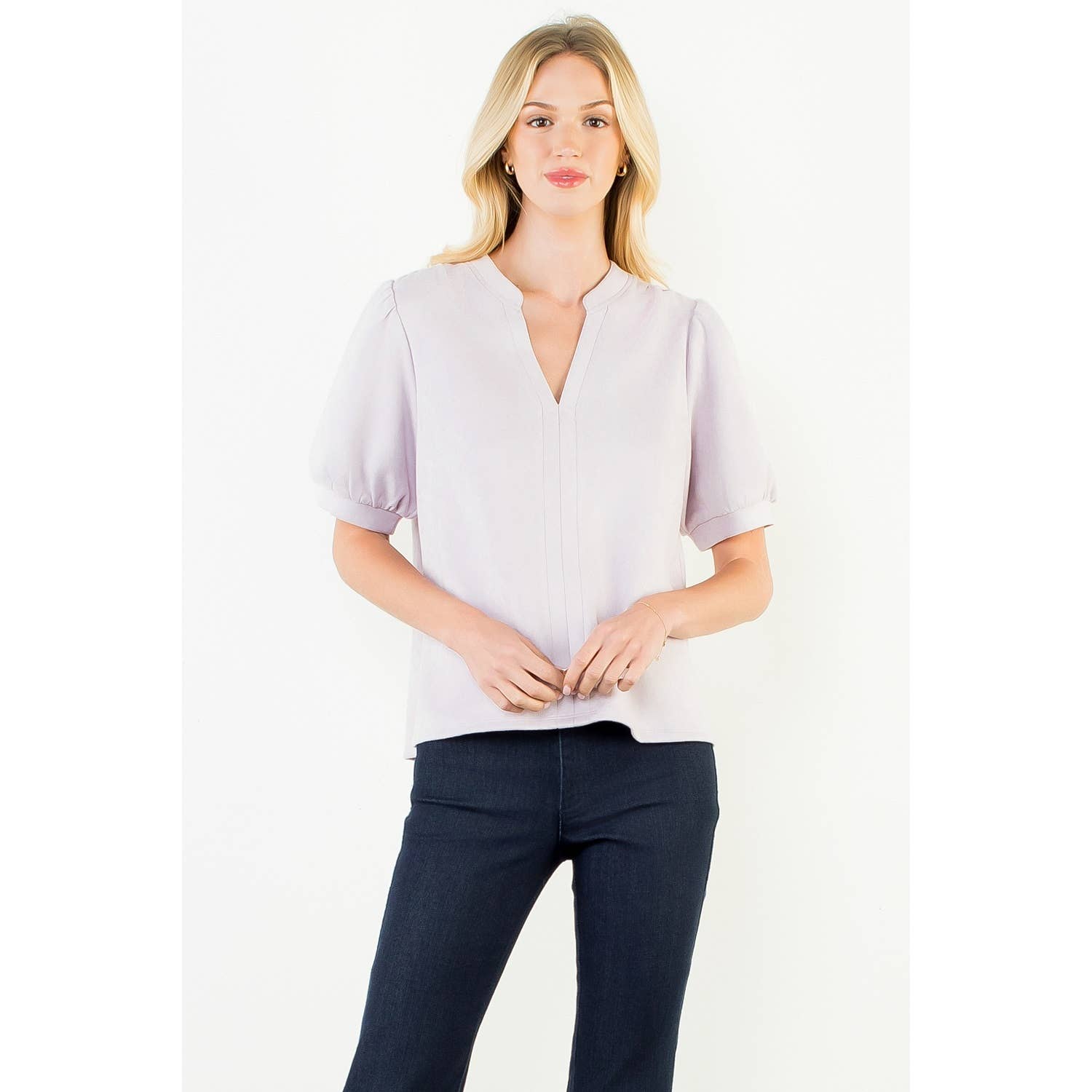 Soft Suede V-Neck Top