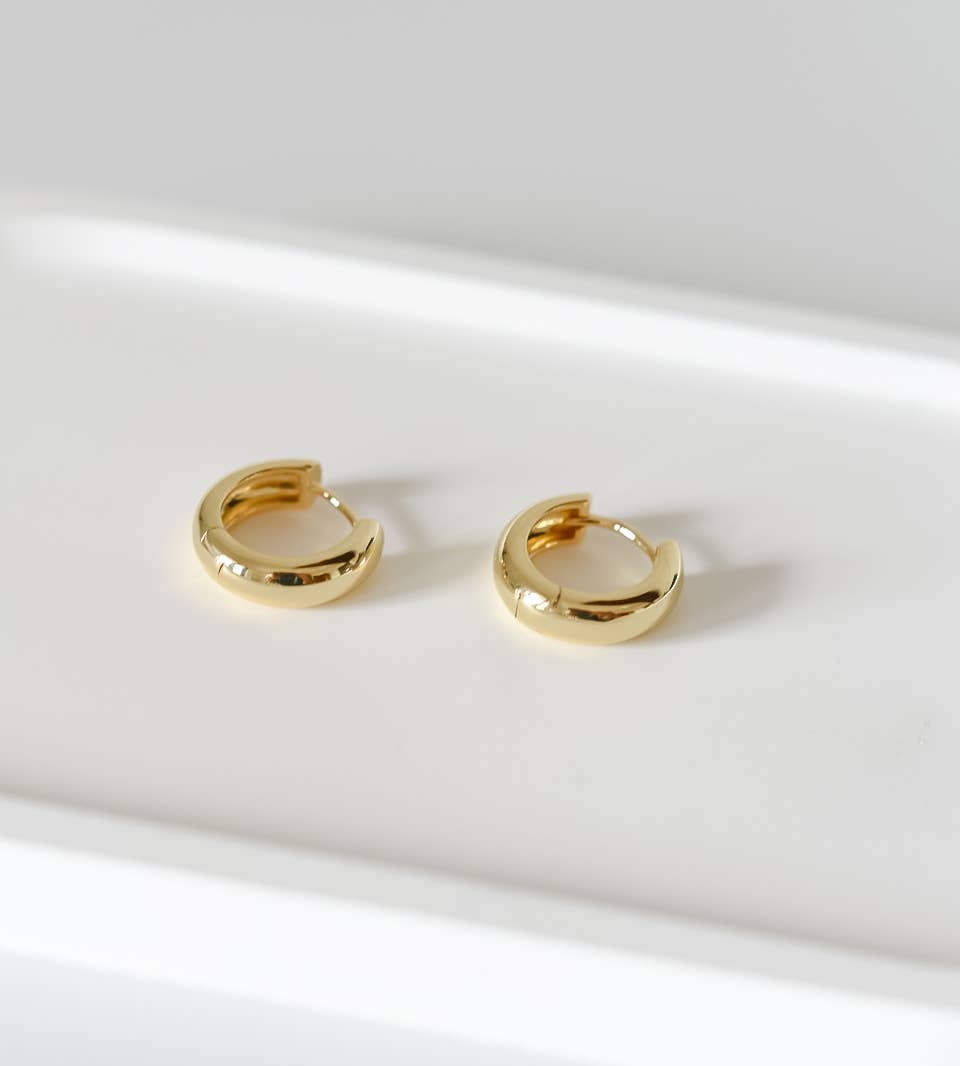14k gold plated chunky hoops -earrings- saranne
