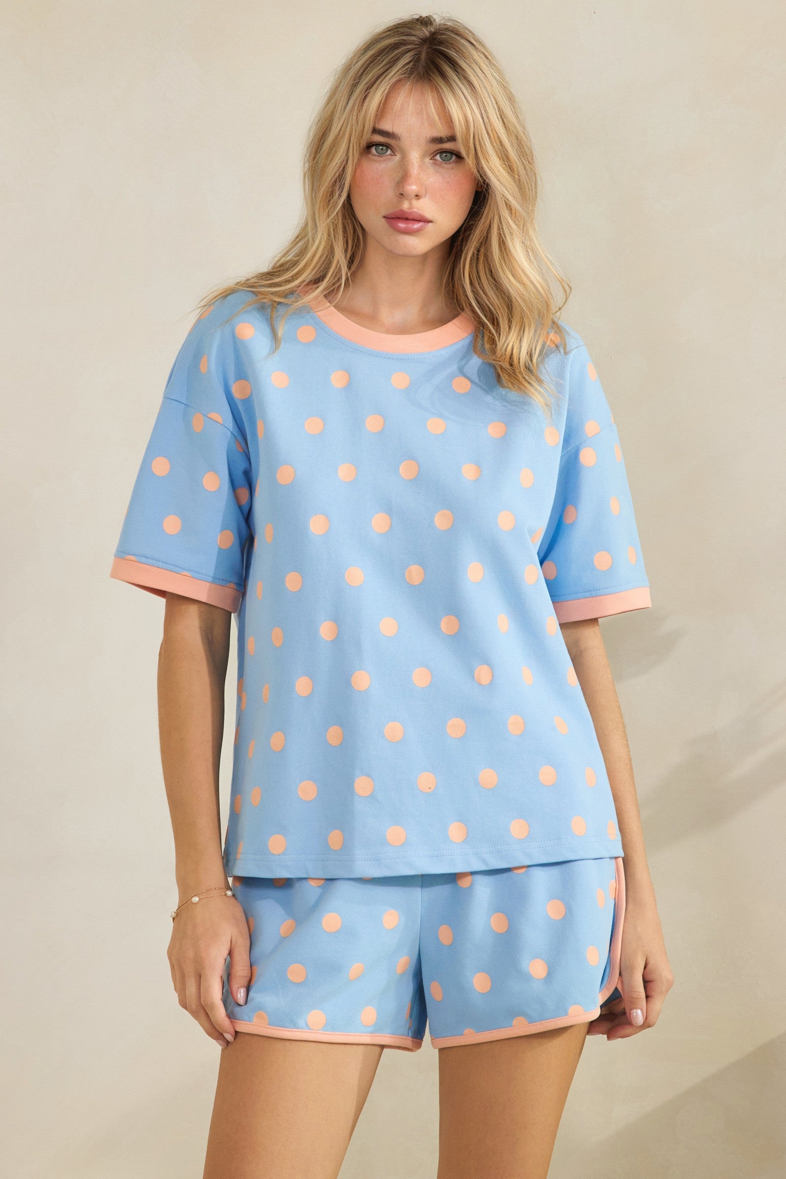 Classic Polka Dot Relaxed Lounge Top