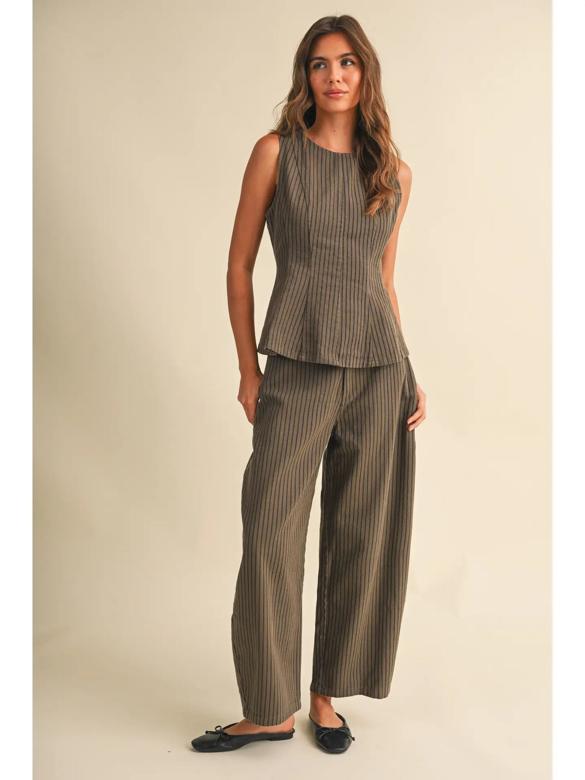 Striped Barrel Pants