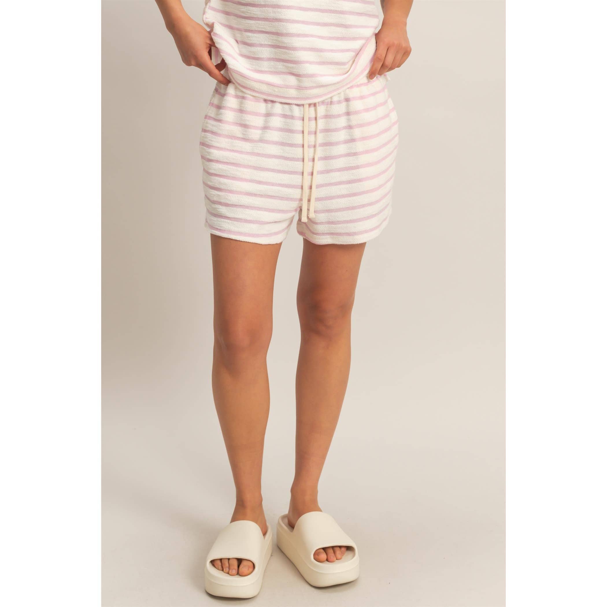 Striped Drawstring Waist Shorts