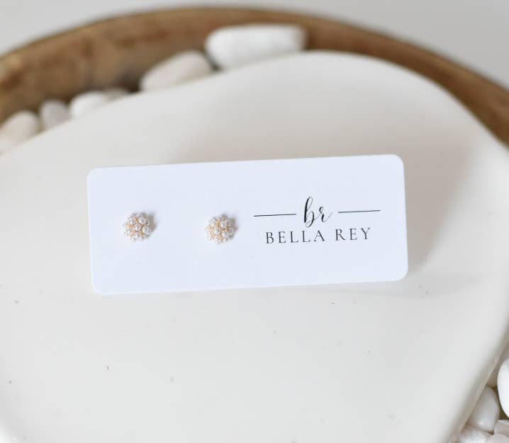 Lettie pearl cluster stud earrings | dainty | small