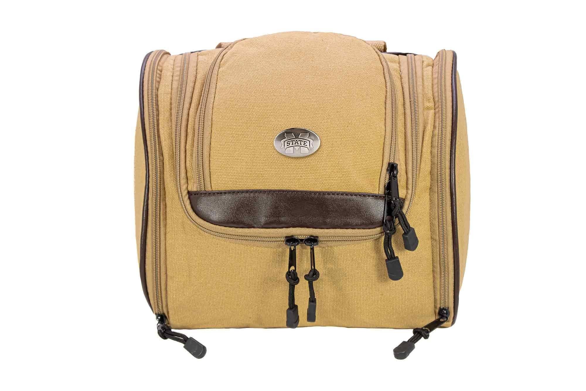 Mississippi State Bulldogs Men's Khaki Hanging Toiletry Bag.