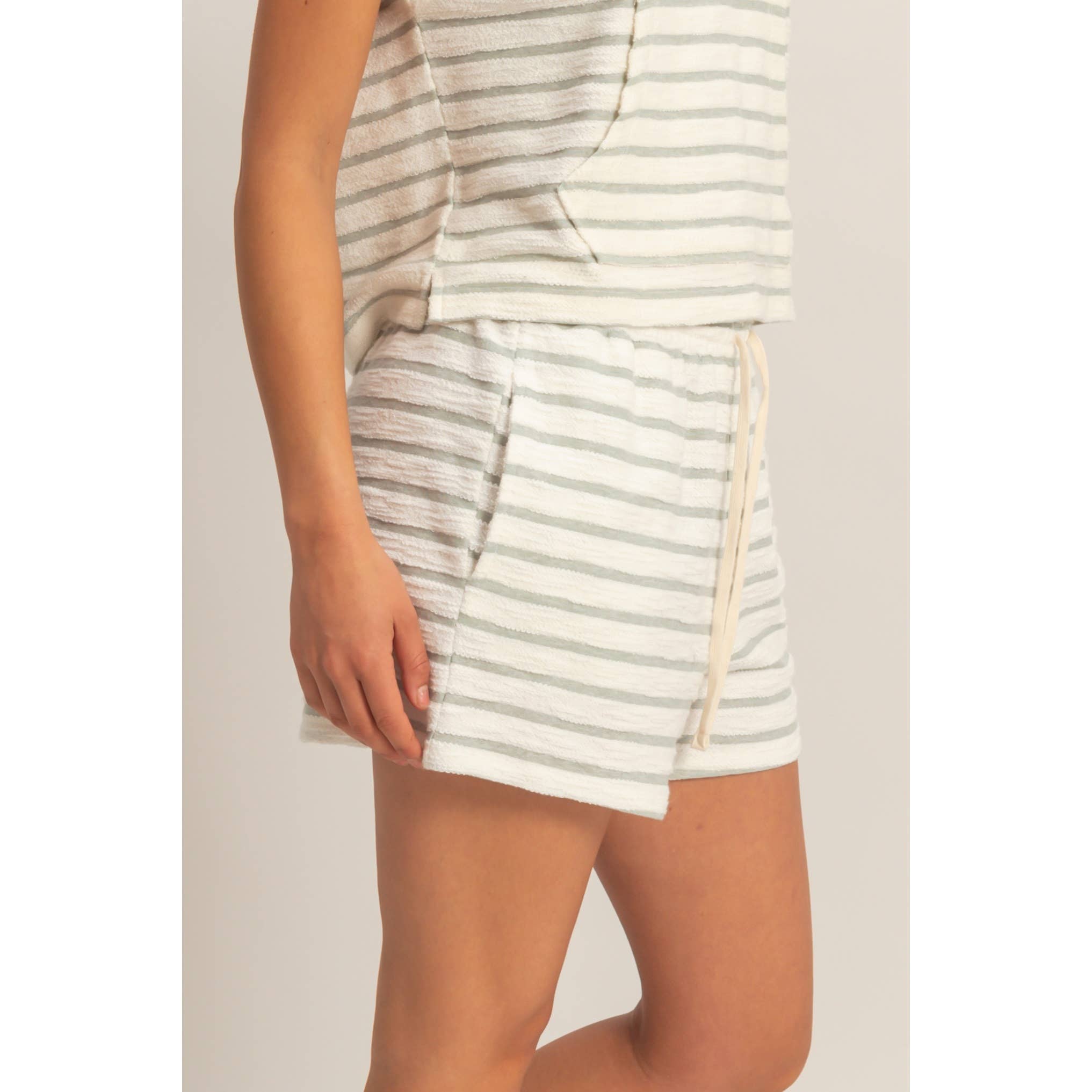 Striped Drawstring Waist Shorts