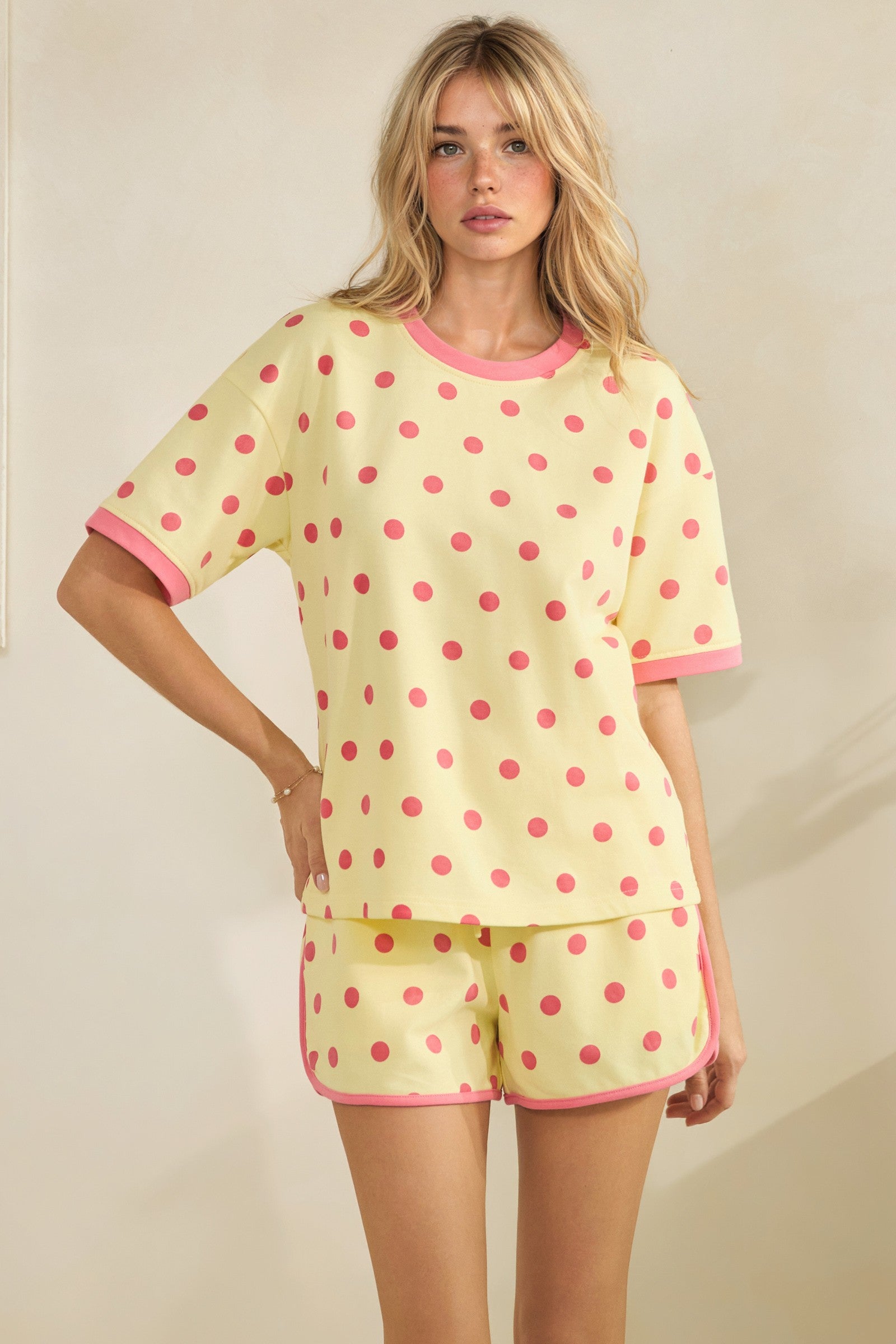 Classic Polka Dot Relaxed Lounge Shorts