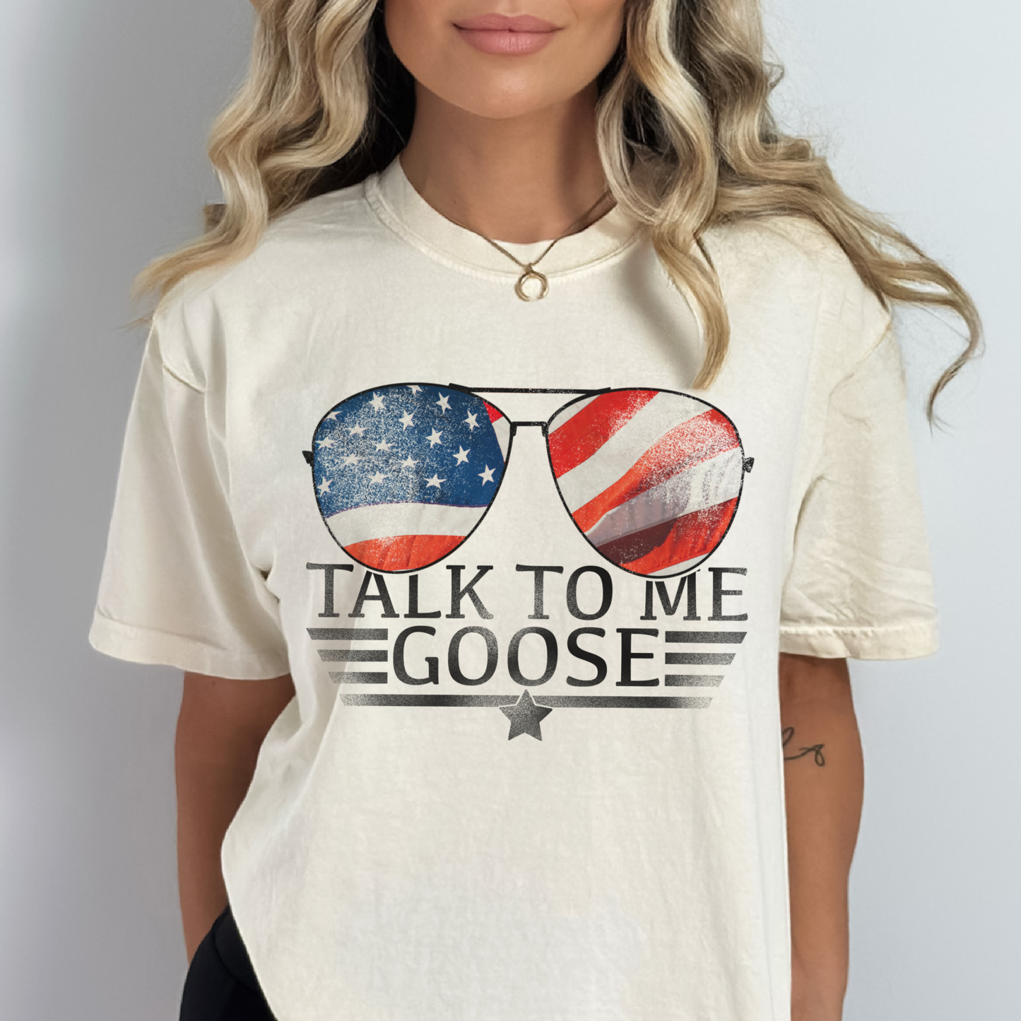 Talk To Me Goose USA Patriotic Graphic Tee