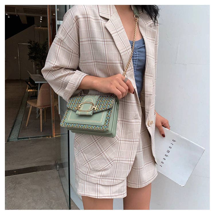 Classy Small Cotton And Linen Shoulder Bag