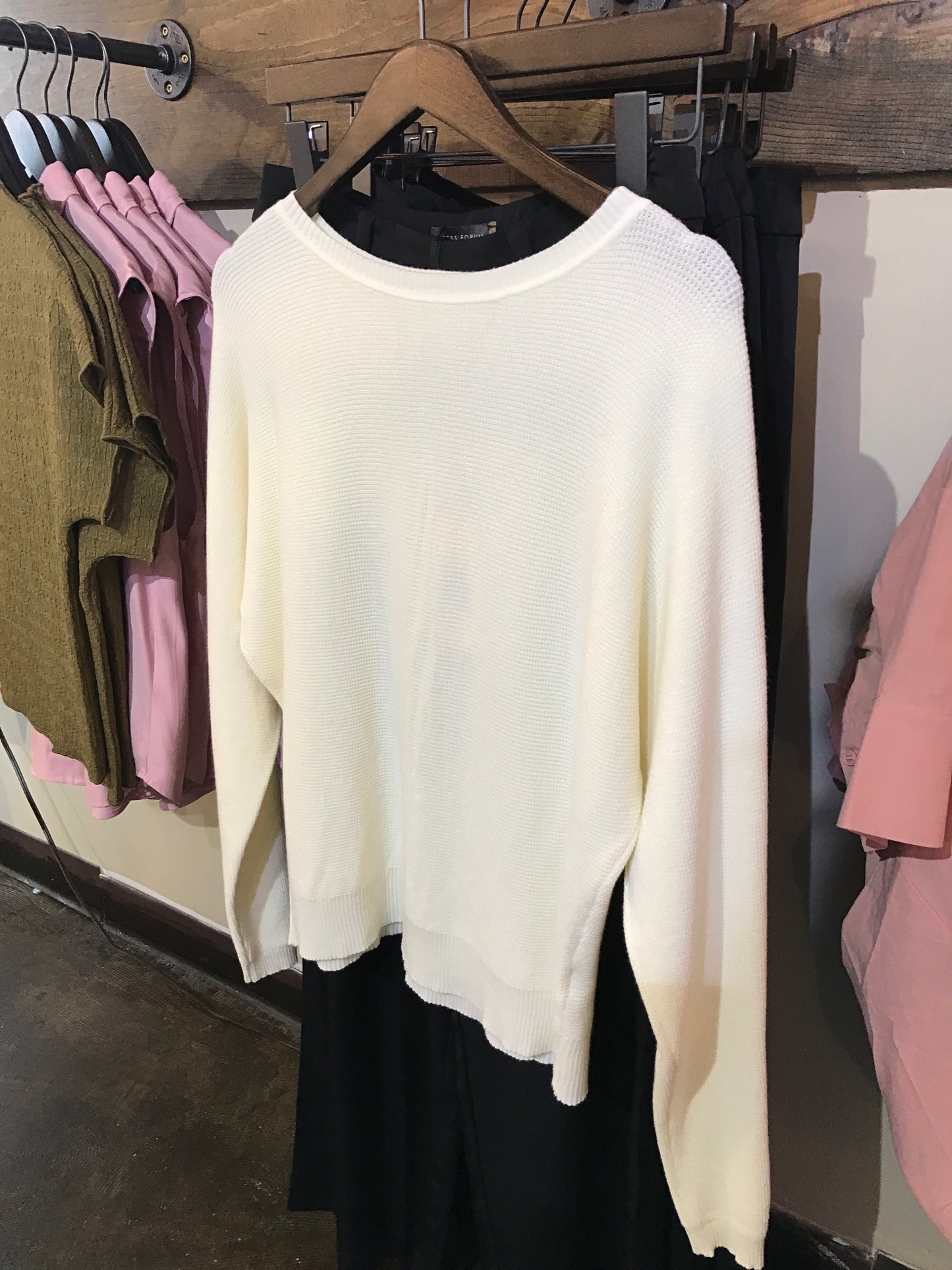 Mini waffle knit textured top