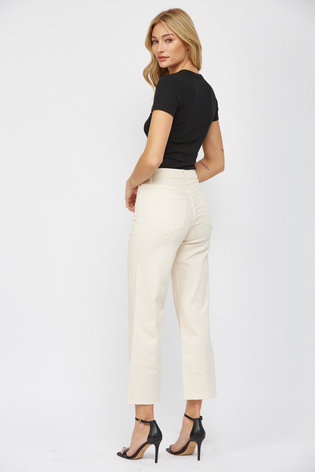 White Super High Rise Wide Leg