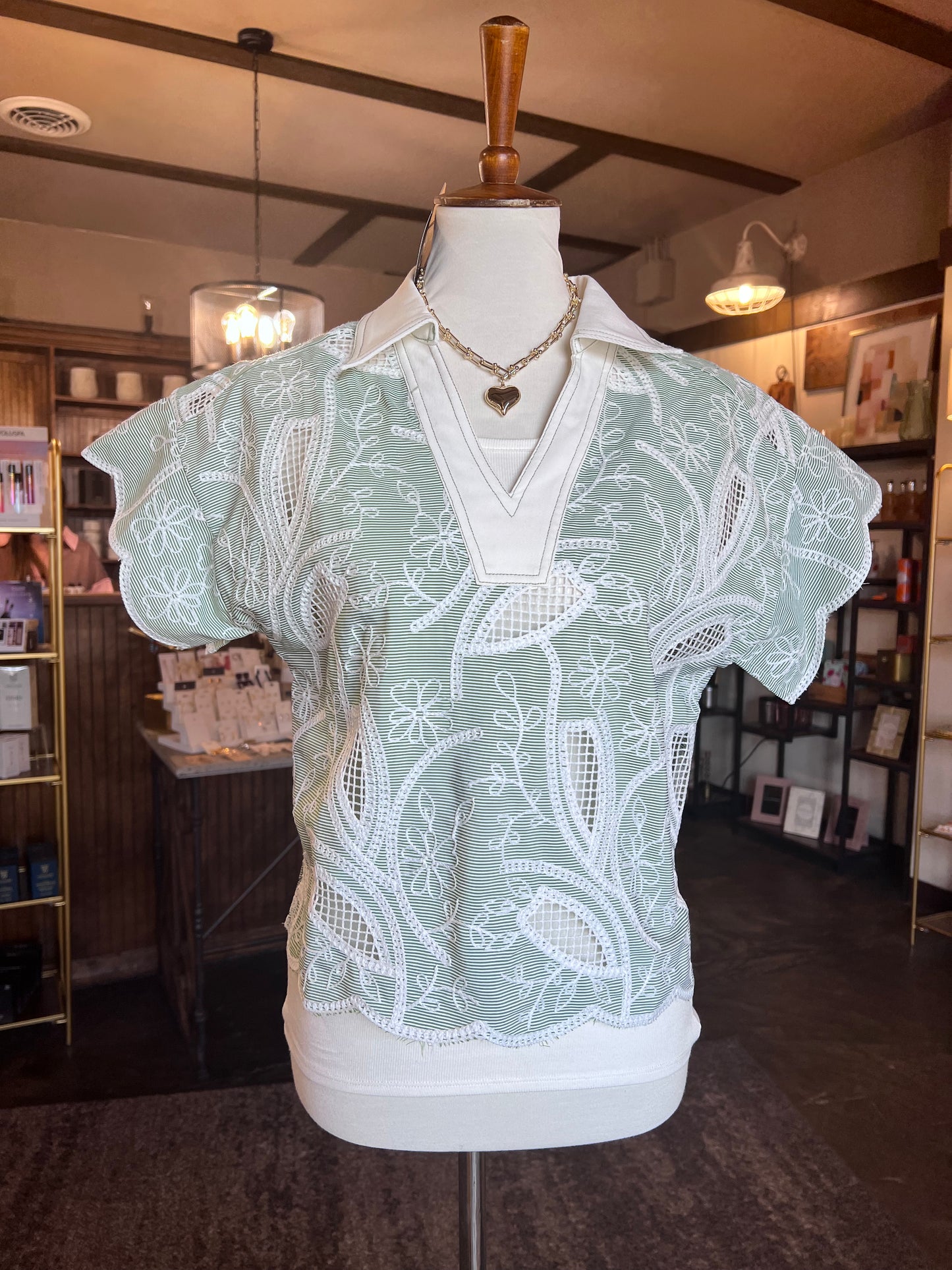 Garden Grace Scalloped Blouse