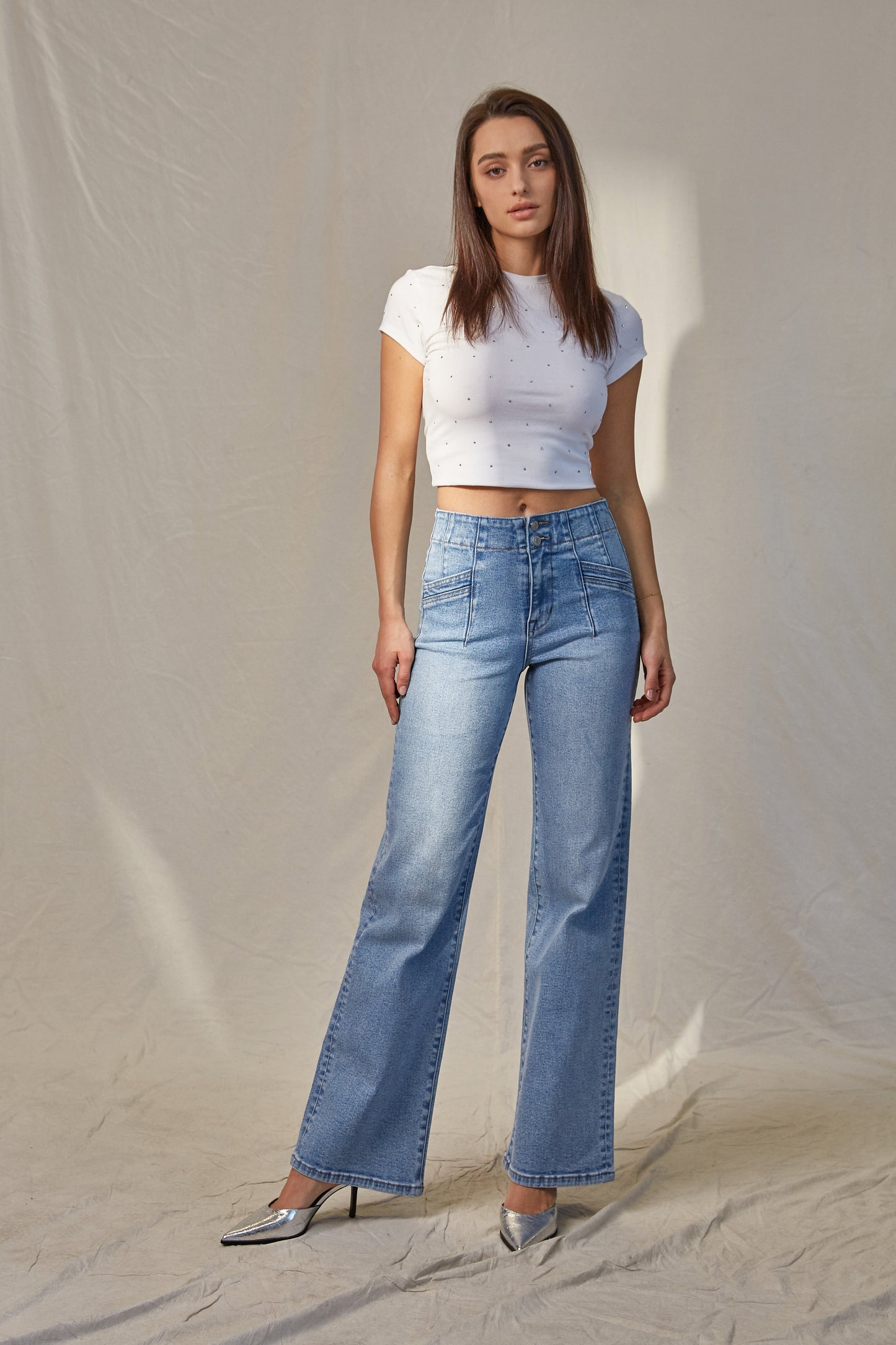 HIGH-RISE WIDE LEG LT WASH