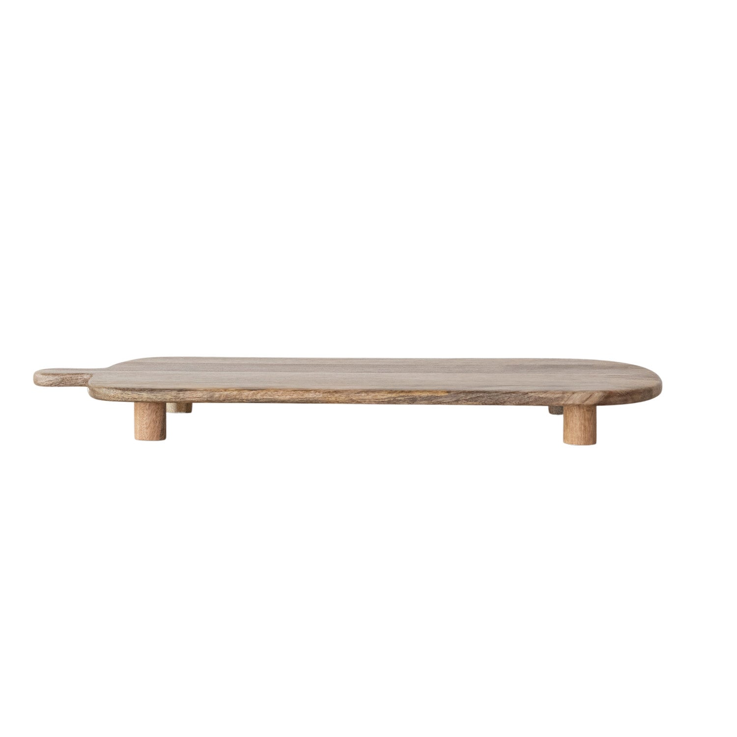 Mango Wood Footed Cheese/Serving Board with Handle