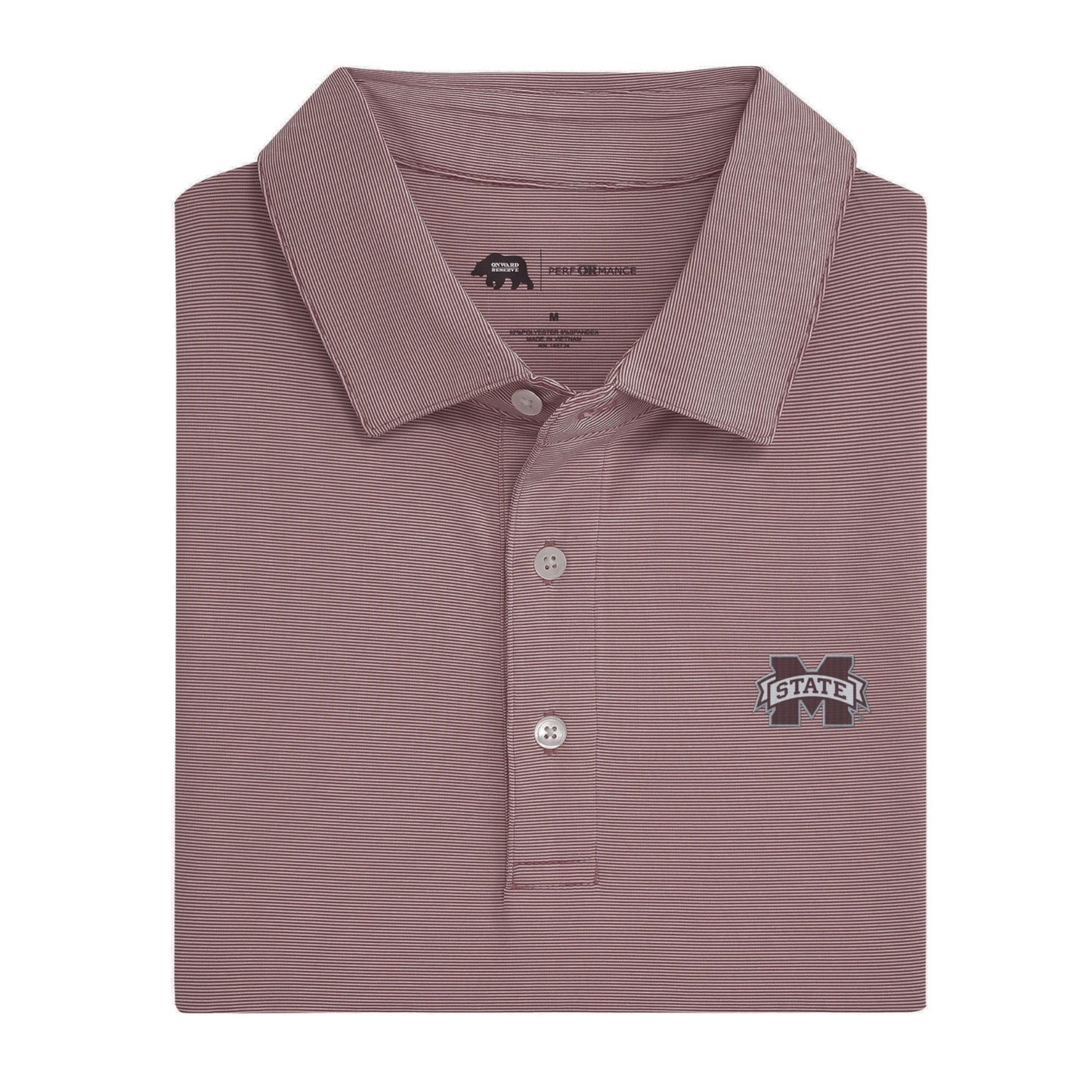 HAIRLINE STRIPE MISSISSIPPI STATE PERFORMANCE POLO