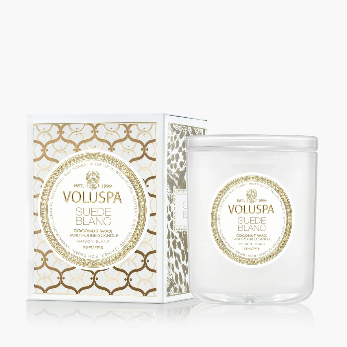 Voluspa Suede Blanc 9.5oz Candle