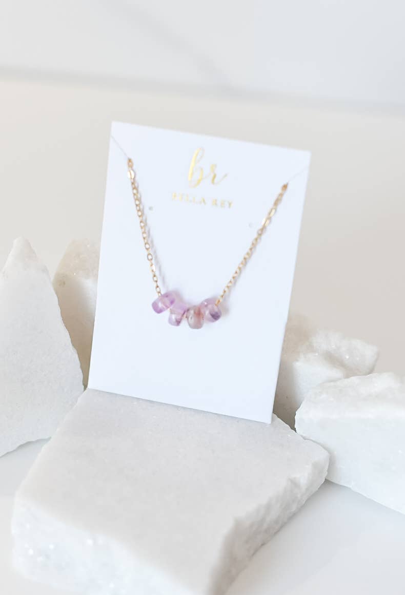 Ella jane acrylic bead charm necklace | 14k | lavender