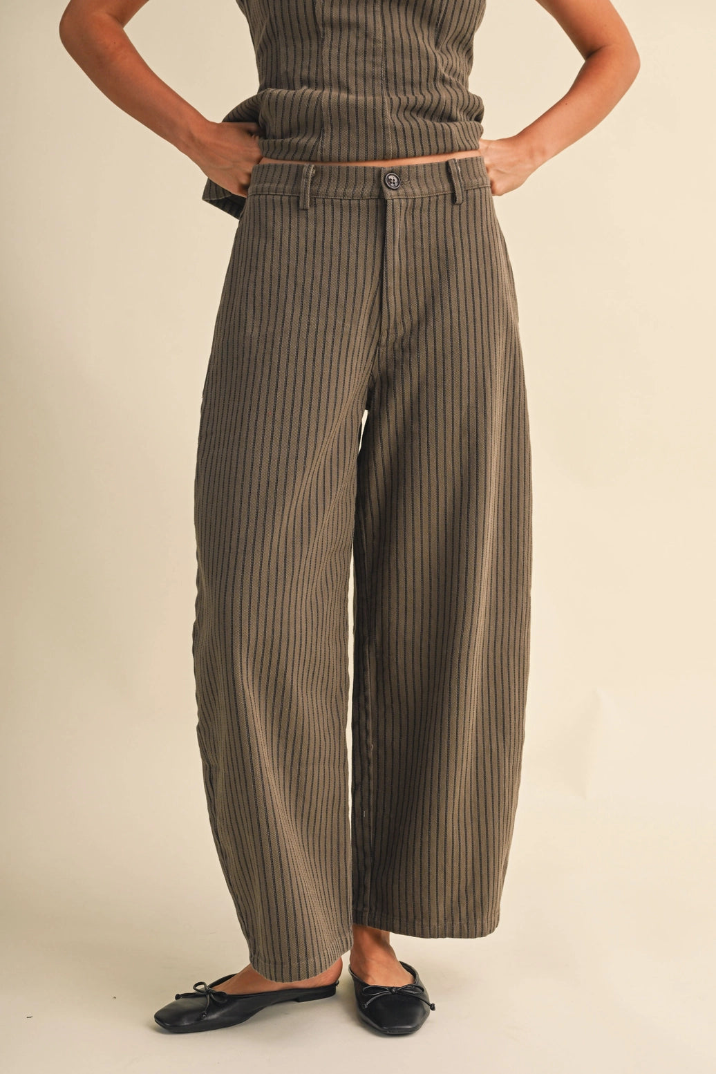 Striped Barrel Pants