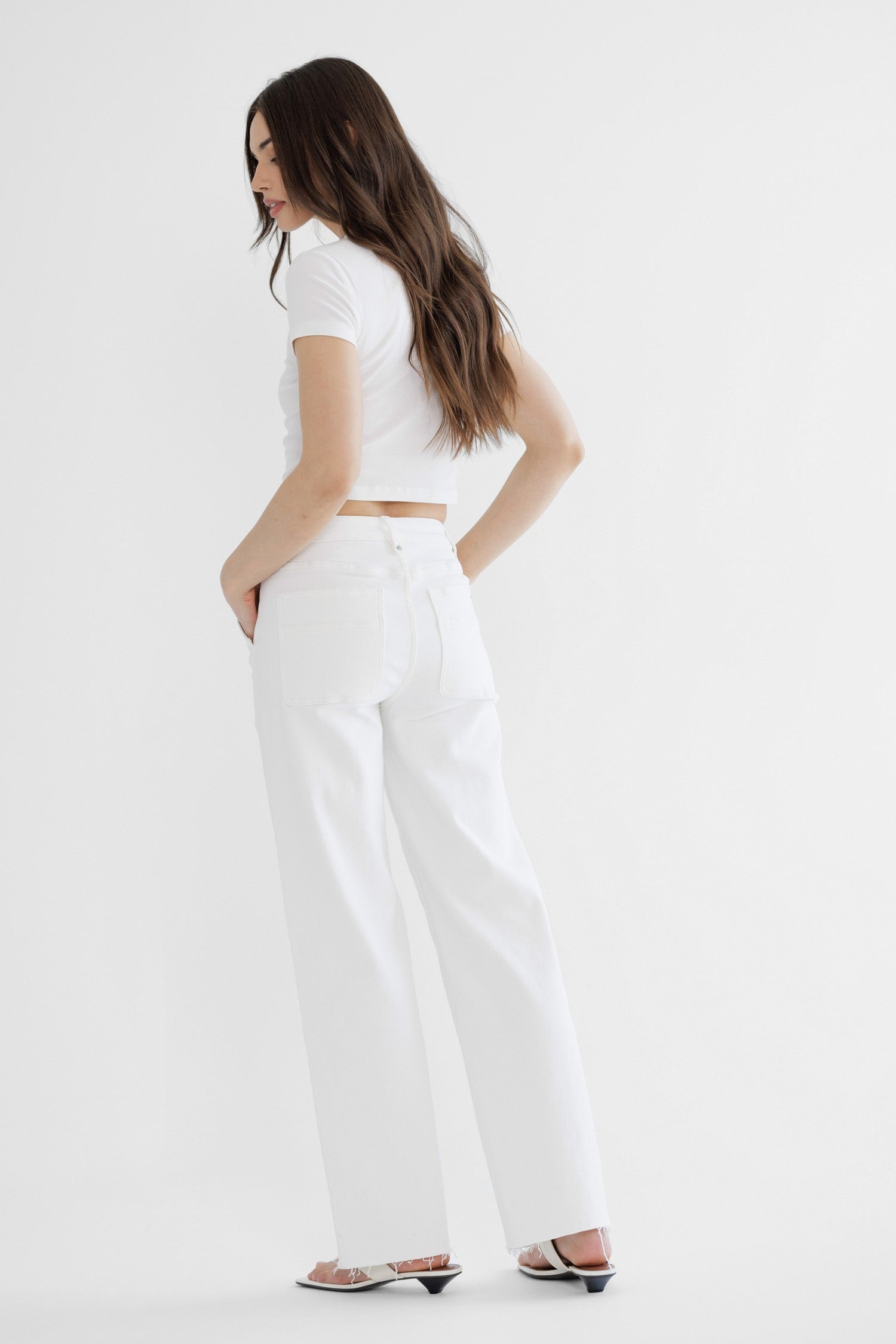 High Rise Wide Leg With Raw Hem