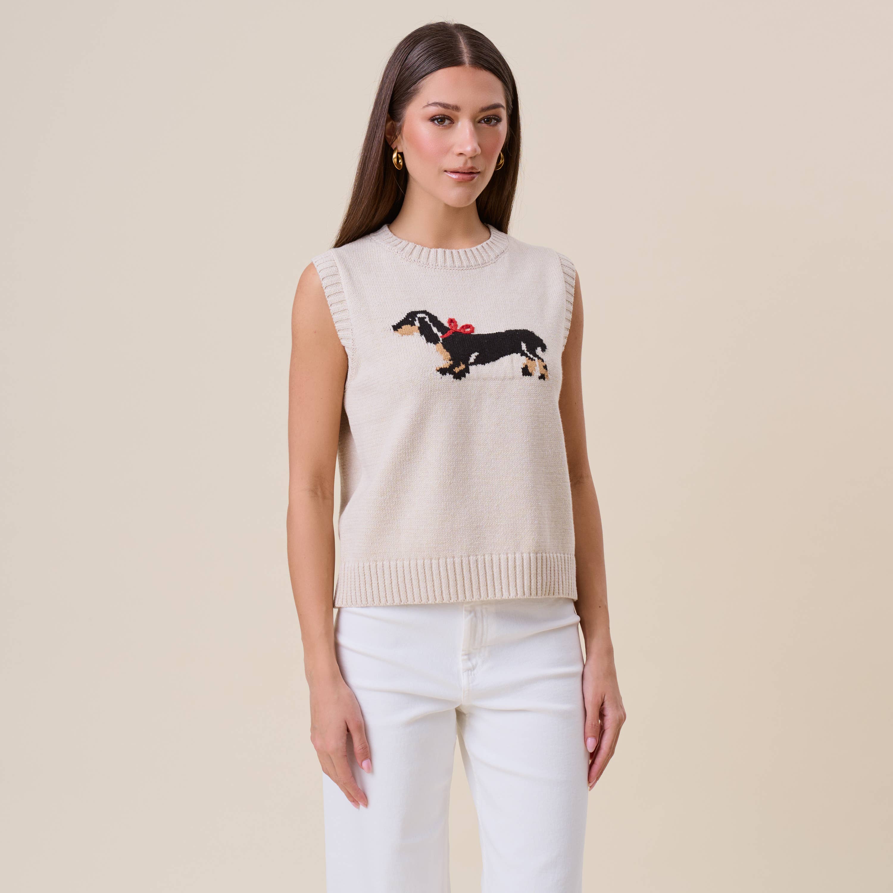 Bow dog sweater vest