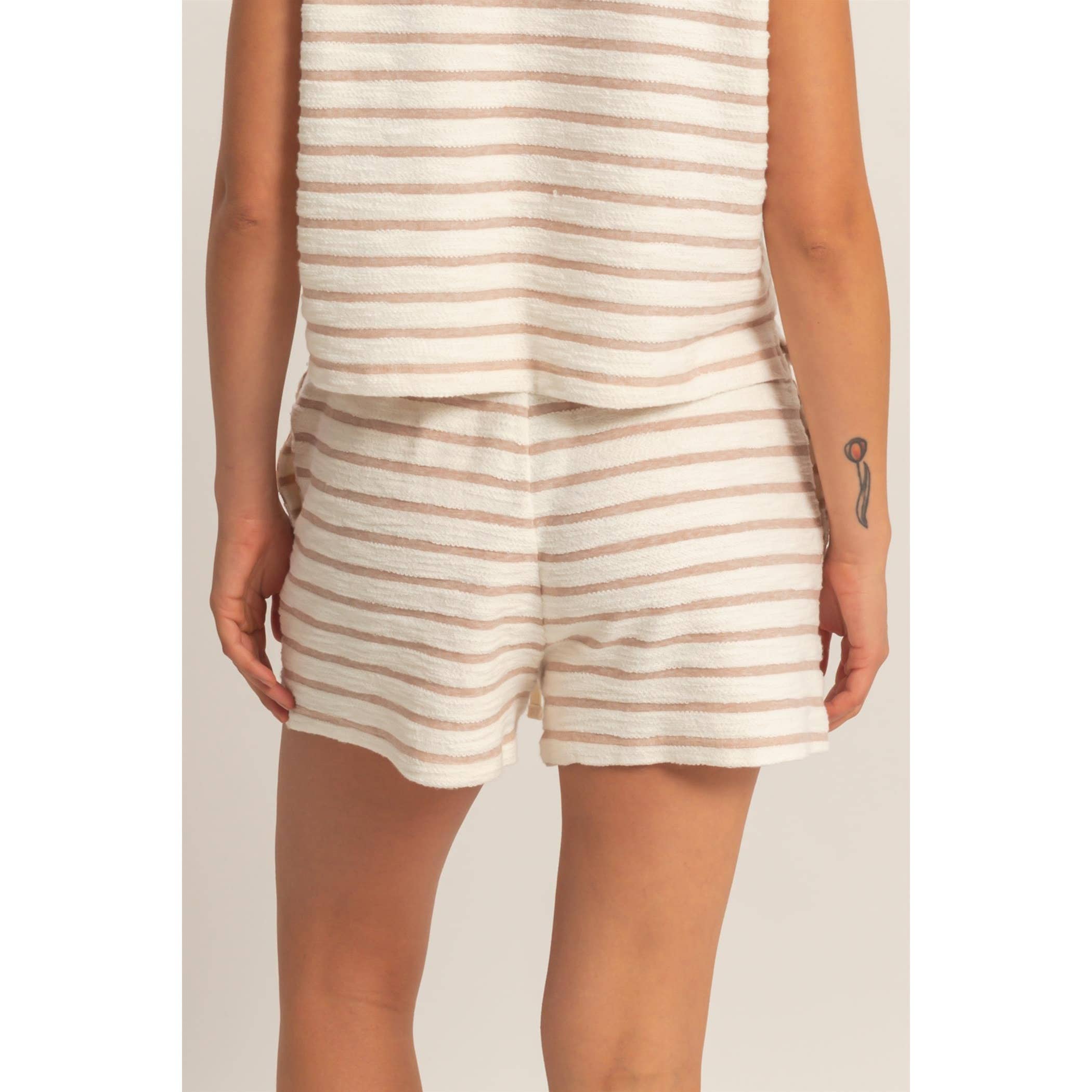 Striped Drawstring Waist Shorts