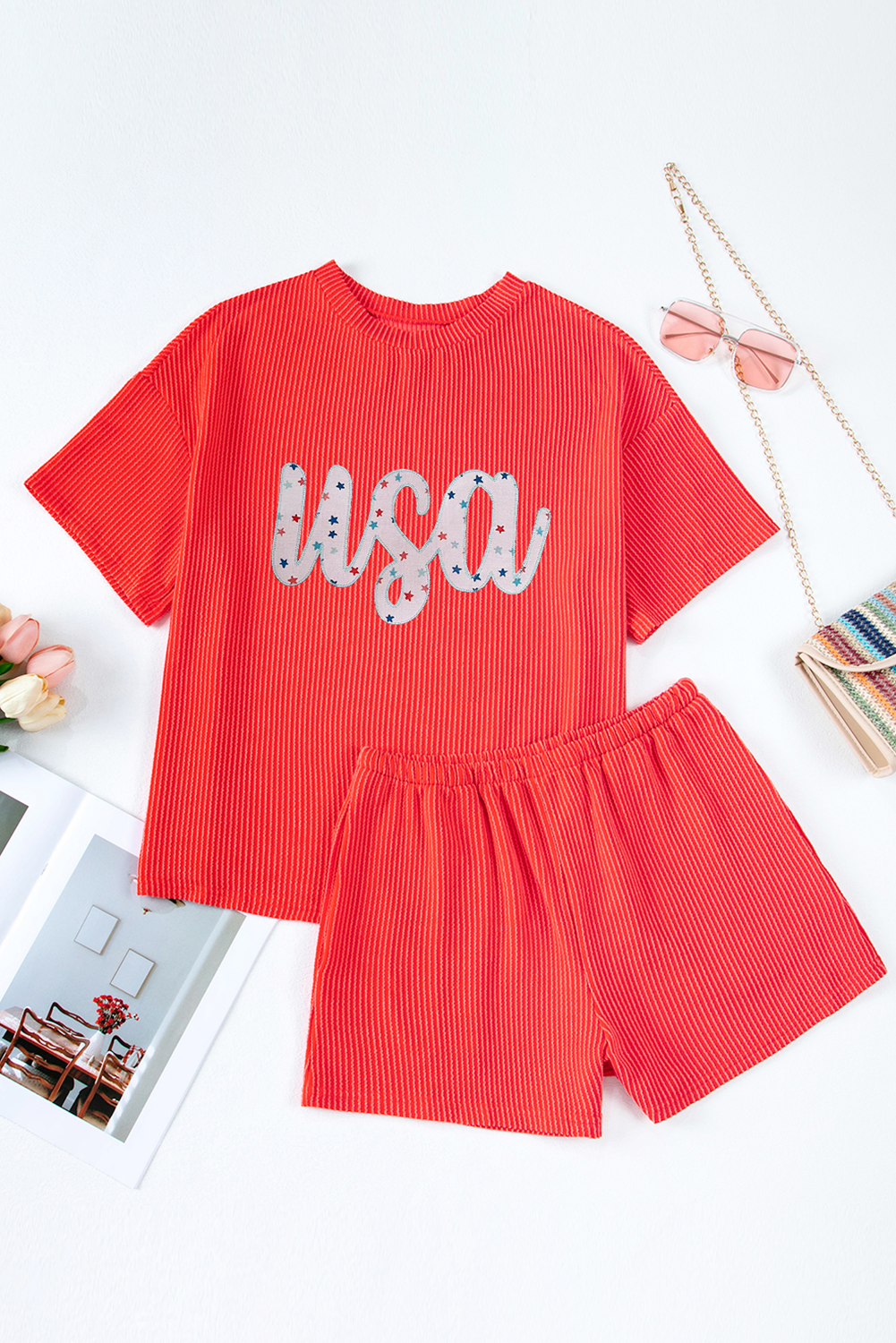 Star USA Embroidered Patch Corded Set |