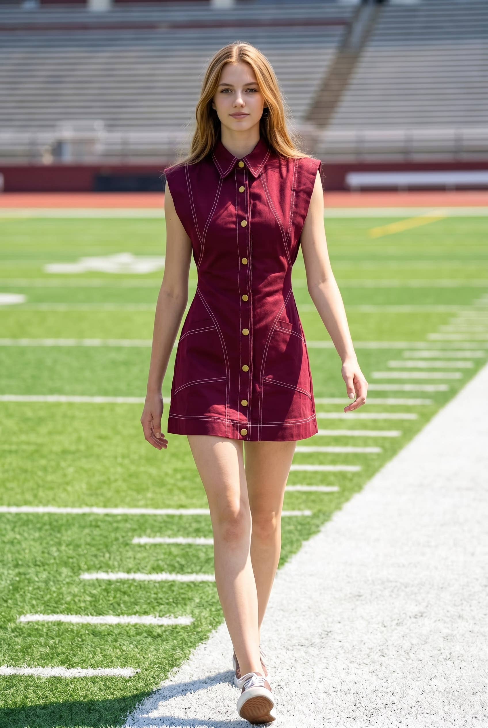 Contrast Stitch Utility Mini Dress