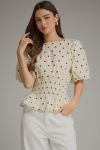The Ivory Dot Puff Sleeve top