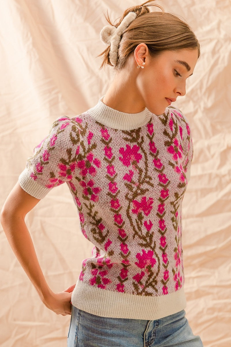 Blush Blossom Knit top