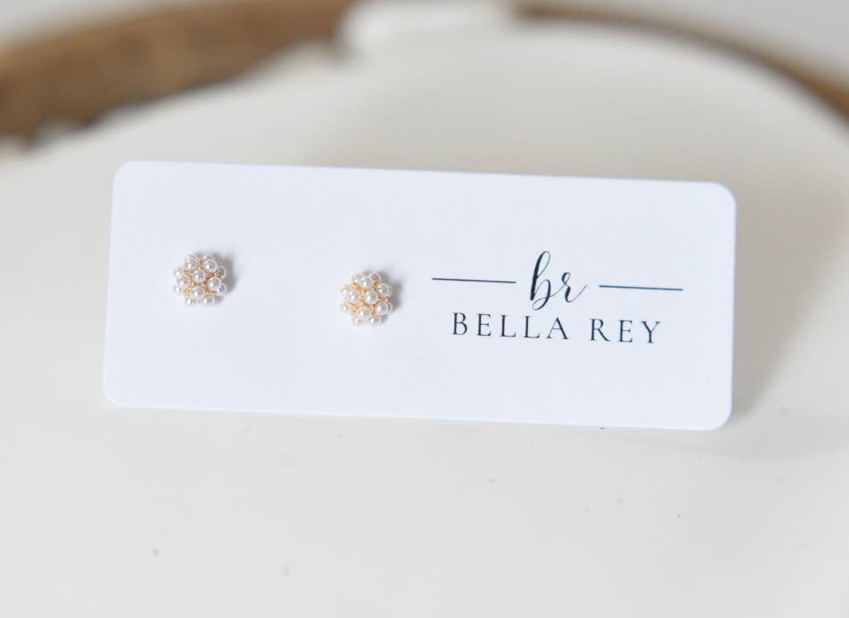 Lettie pearl cluster stud earrings | dainty | small