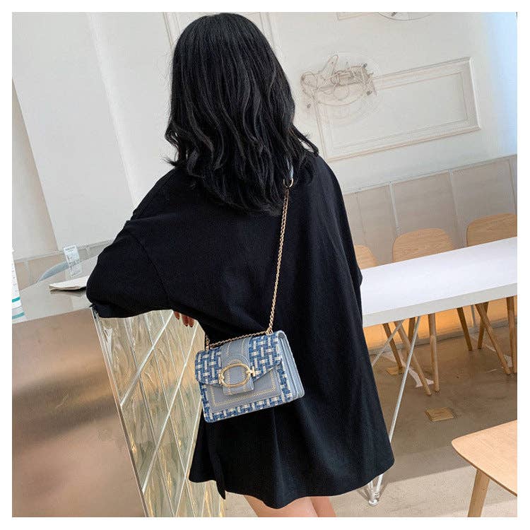 Classy Small Cotton And Linen Shoulder Bag