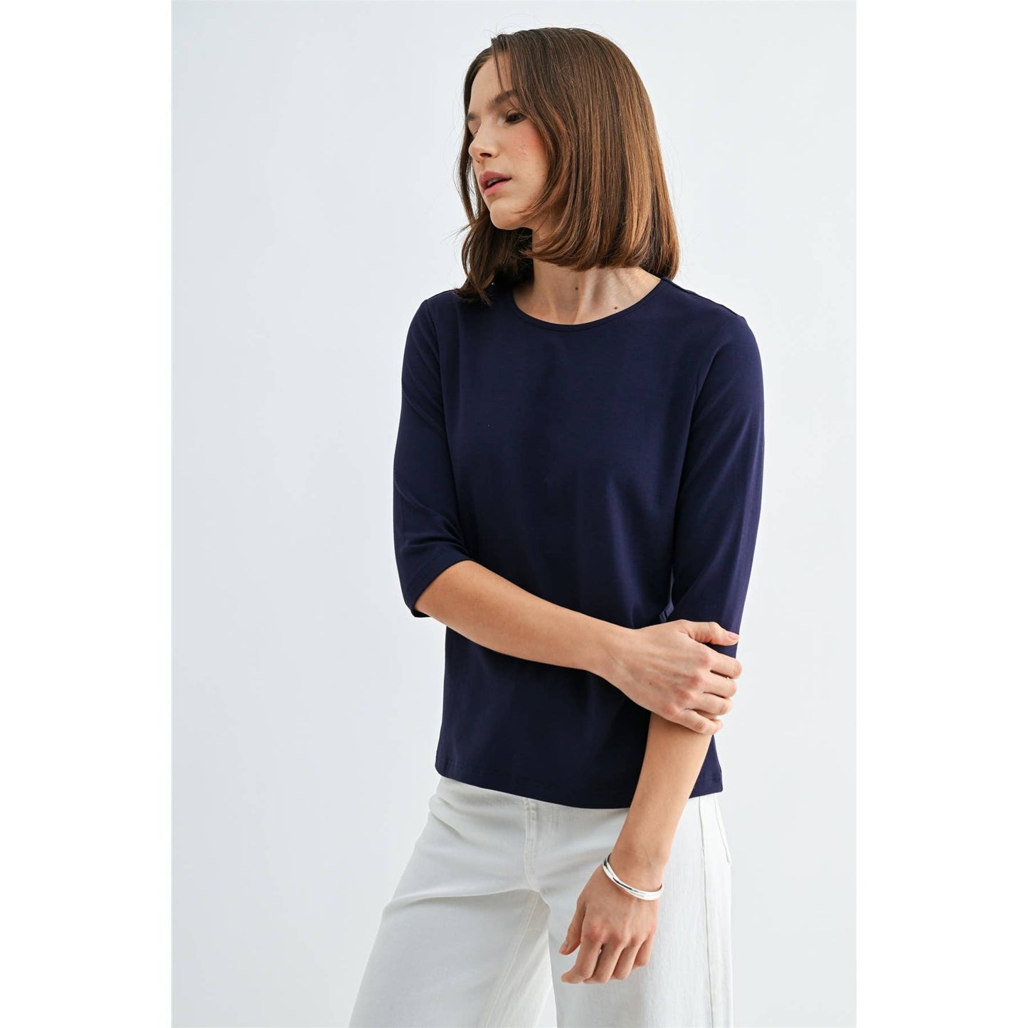 ELBOW SLEEVE KNIT TOP