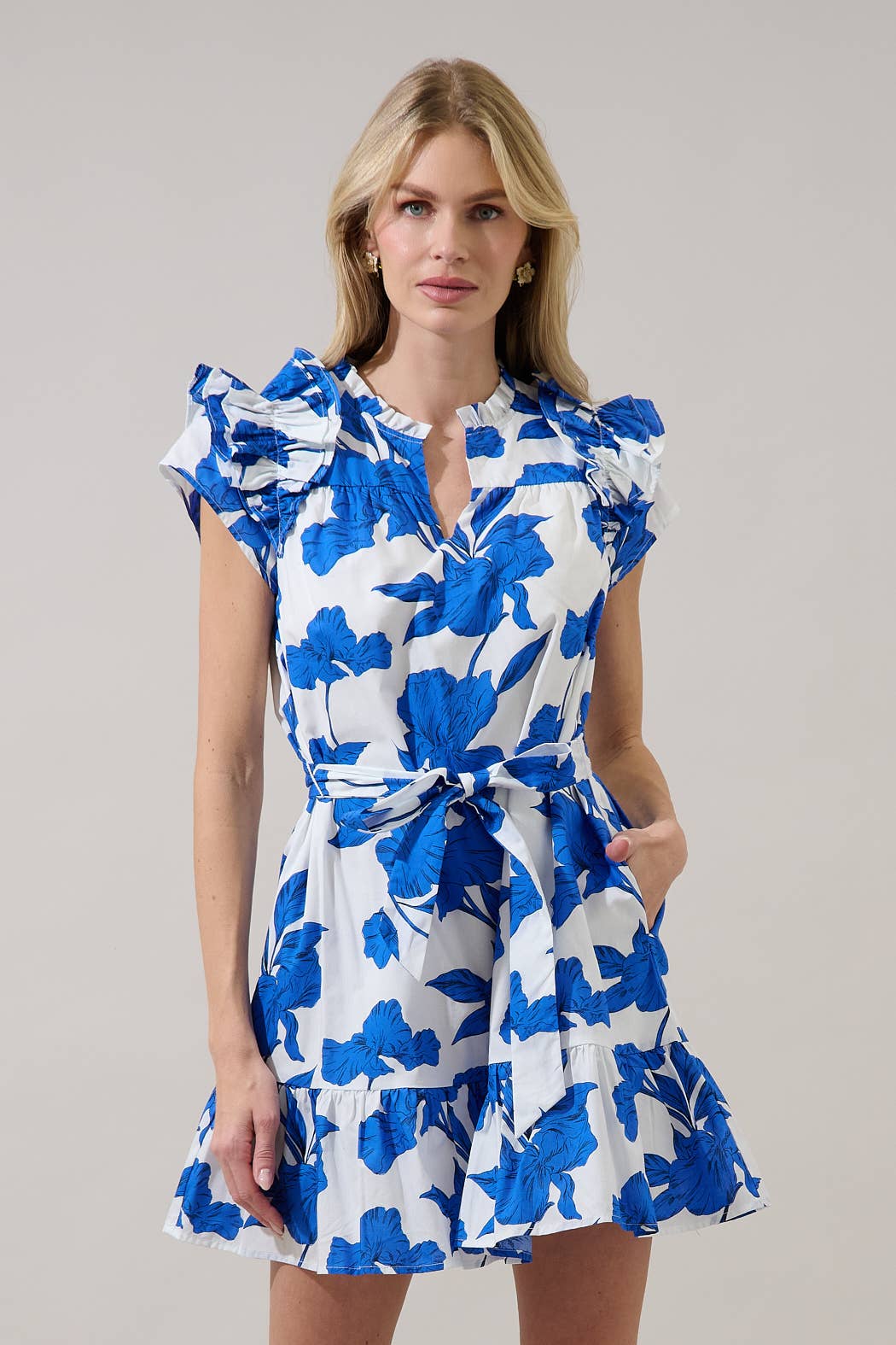 Gemmi Floral Ivona Ruffle Mini Dress