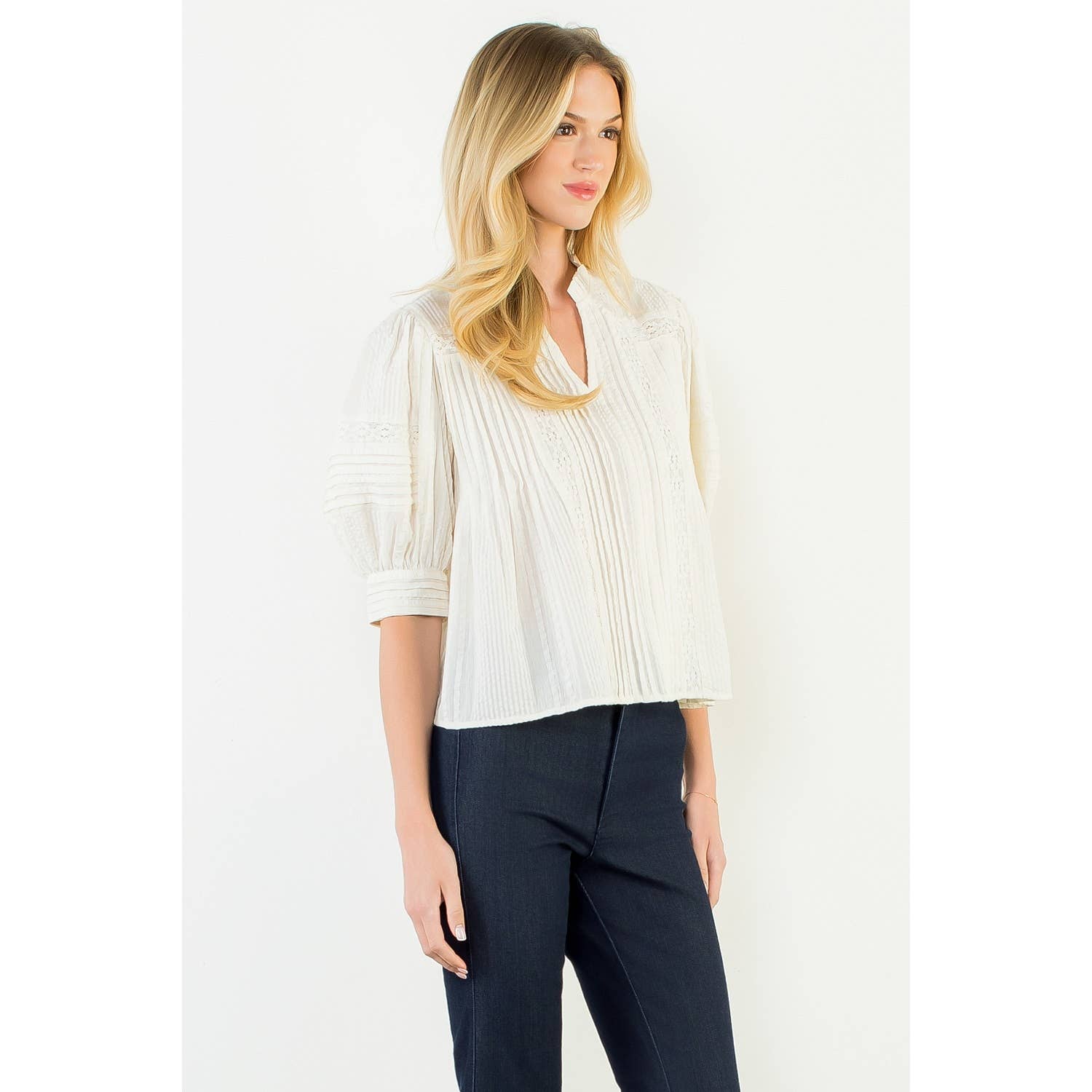 Puff Sleeve Peasant Top