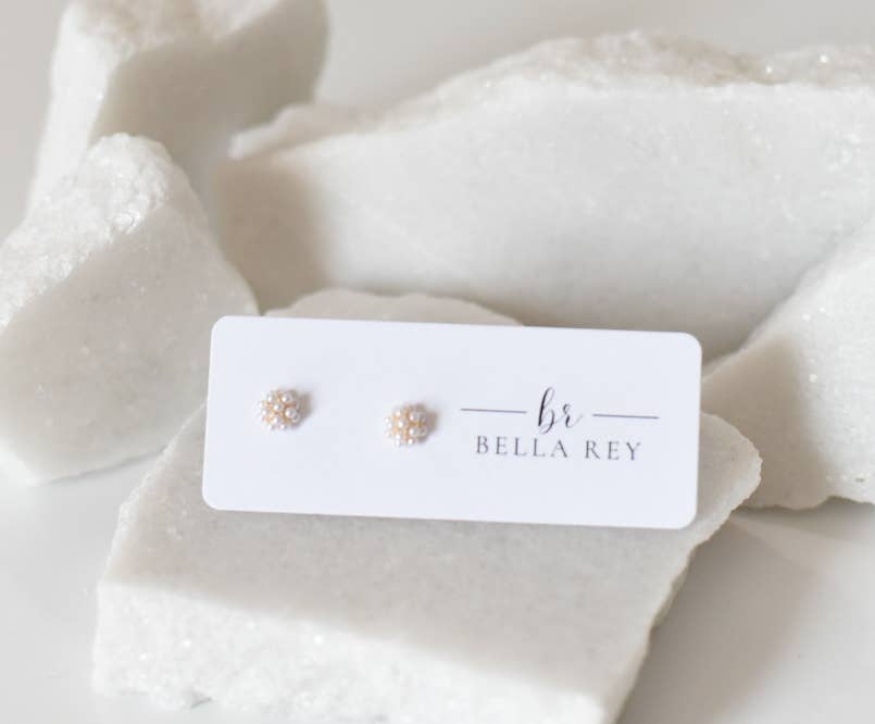 Lettie pearl cluster stud earrings | dainty | small
