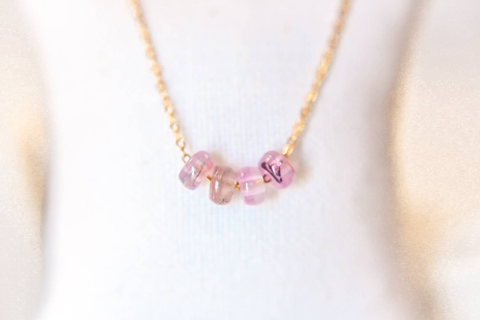 Ella jane acrylic bead charm necklace | 14k | lavender