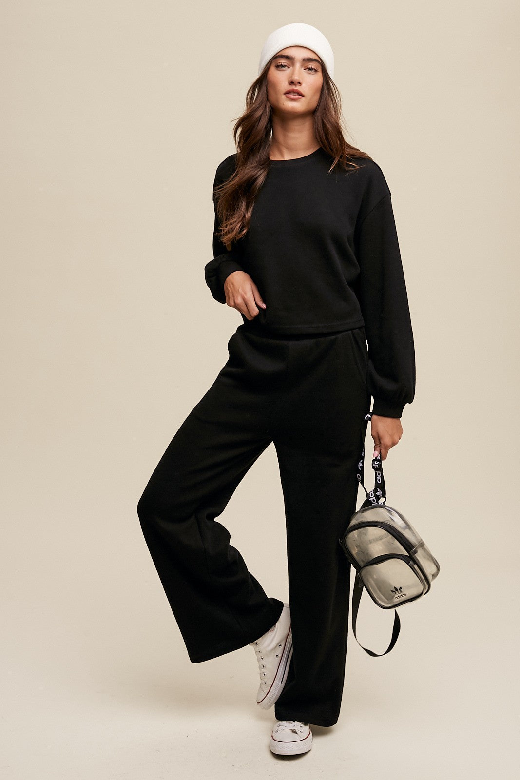 Knit Sweat Top and Pants Athleisure Lounge Set