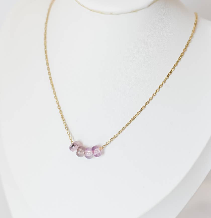 Ella jane acrylic bead charm necklace | 14k | lavender