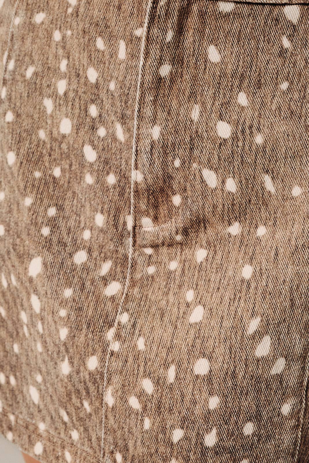 Mid Waist Deer Print Cotton Twill A-Line Mini Skirt