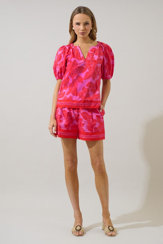 Rency Floral Arvery Pleated Shorts