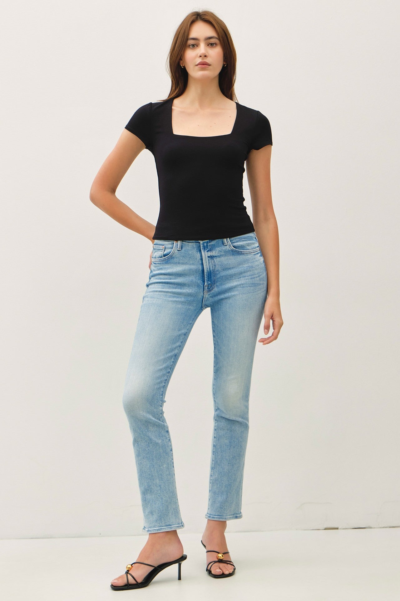 Soft Core Square Neck Knit Tee