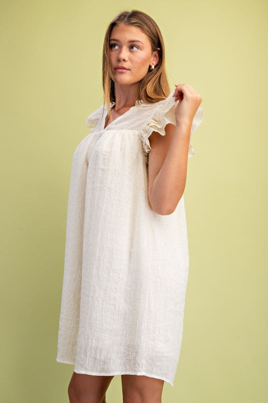 Metallic Embossed Mini Dress