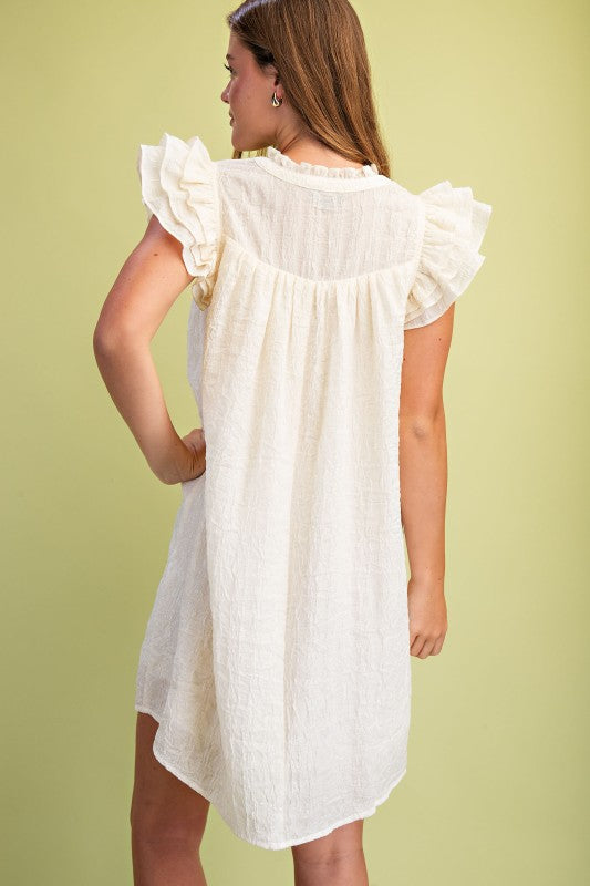 Metallic Embossed Mini Dress