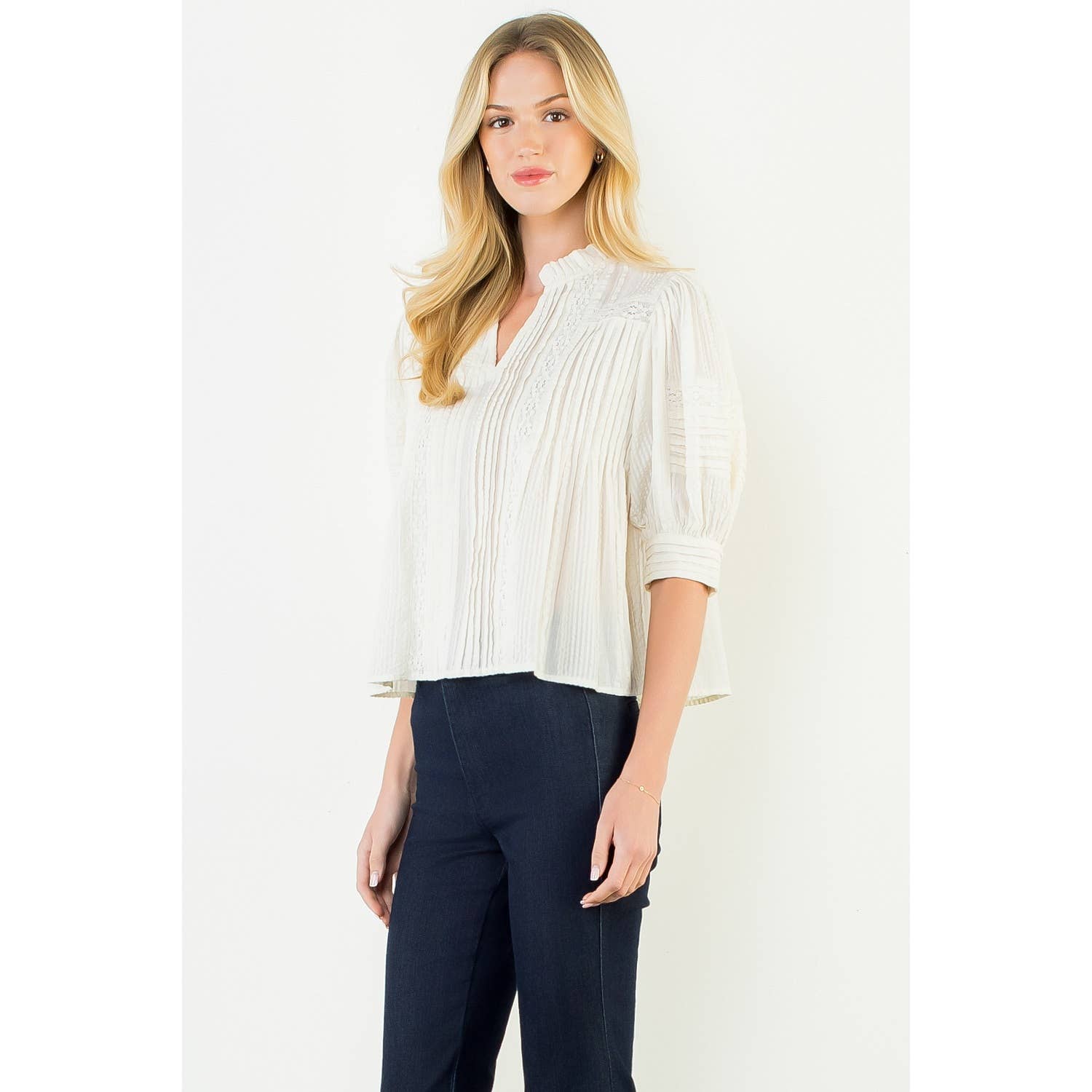 Puff Sleeve Peasant Top