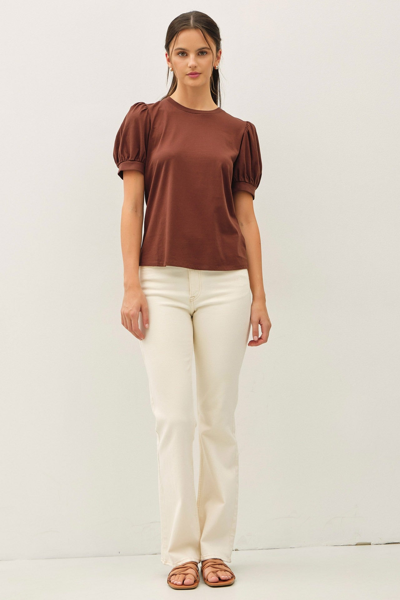 Cotton Jersey Puff Sleeve T-shirts