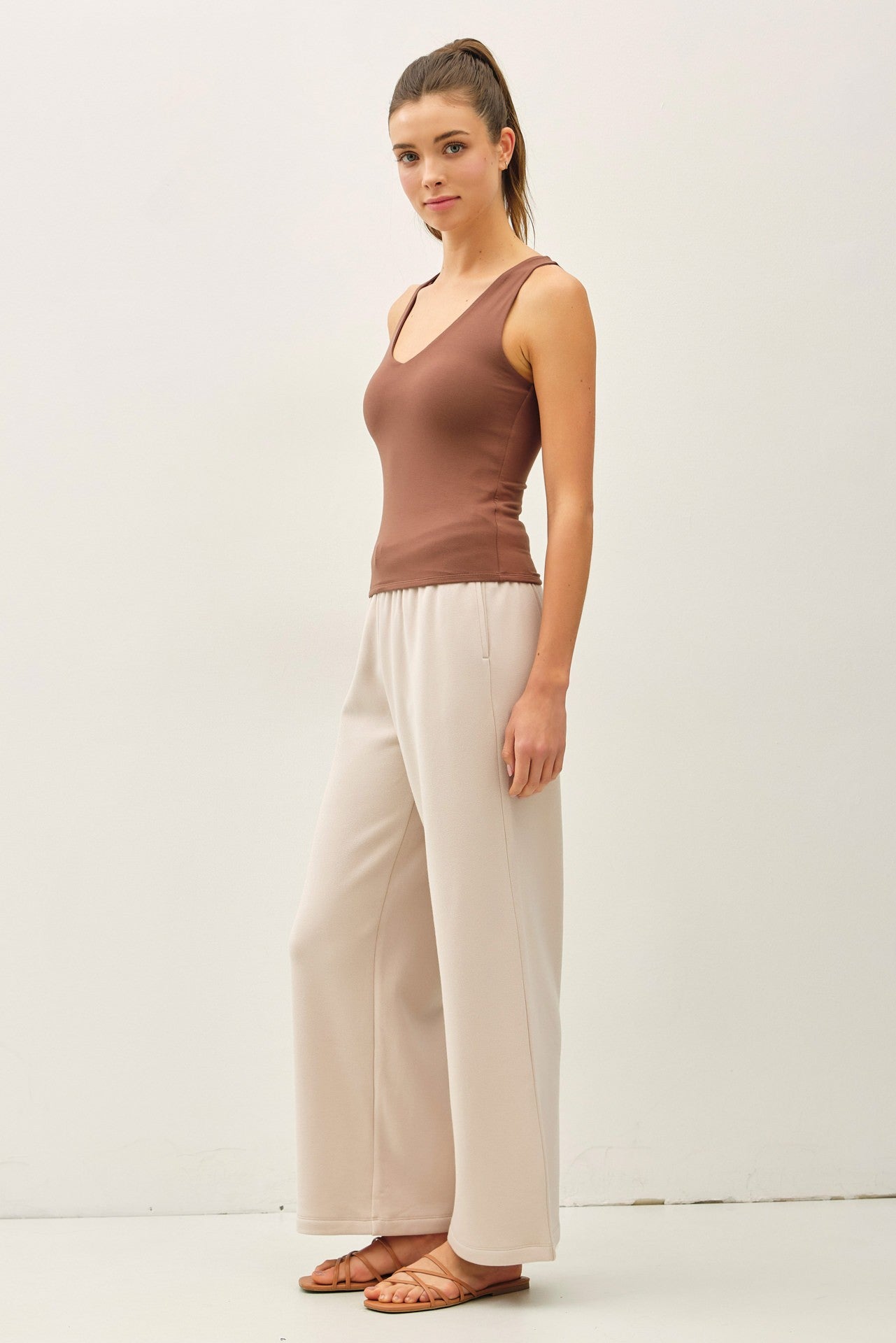 Soft Core Basic Full Length Vneck Tank