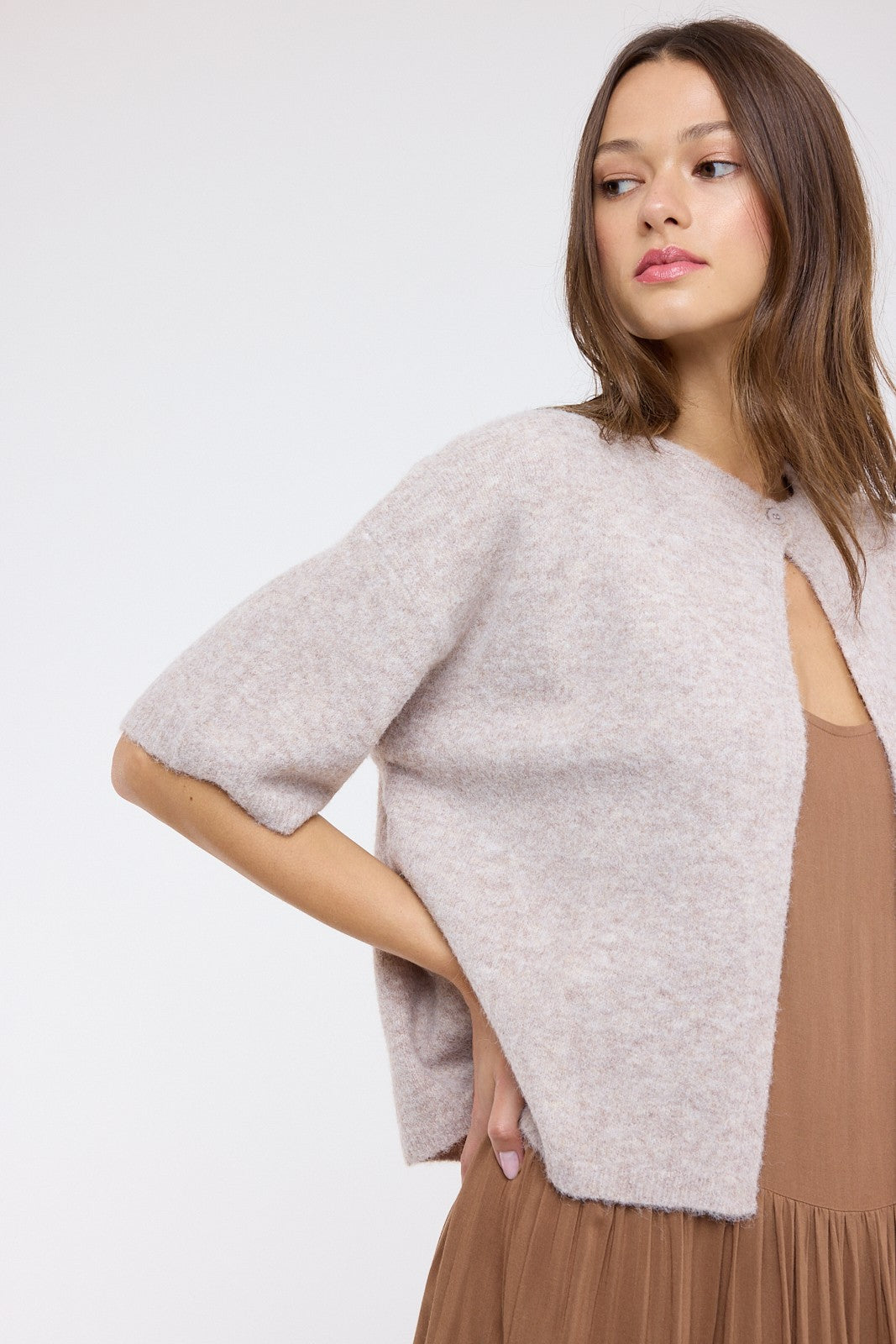 Single Button Cape Sweater